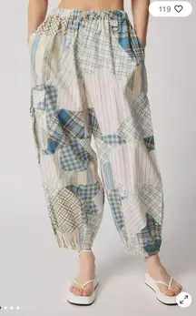 Urban Outfitters Jana Printed Poplin Pant in Fun Patchwork Parachute Cargo Style