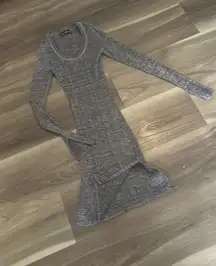 Gray Body Con Sweater Dress