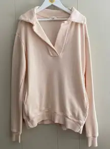 A.L.C. Blush Pink Collared Sweatshirt | Pullover Fleece Top Size XS