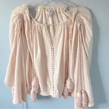 Briony Marsh Blush Pink Tassel Top Size 10