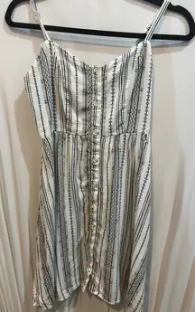 Old Navy Cami Dress‎ XS White Black Casual Sundress Button Front