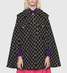 GG Supreme Cape Wool Black White Cloak