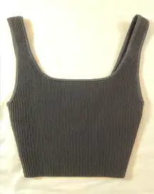 Aritzia Babaton‎ Ribbed Crop Top Black Size XXS