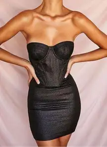 Eevi Mini Dress, Black Sparkle, XS