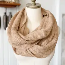 J. Crew Wool & Angora Blend Tan Knit Infinity Scarf