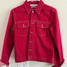Tommy Hilfiger Women's Red Jean Jacket New Size M