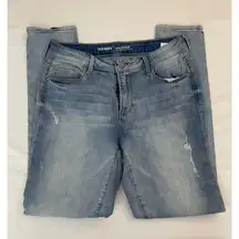 Old Navy Rockstar Mid Rise Distressed Light Wash Skinny Jeans Size 8 Regular