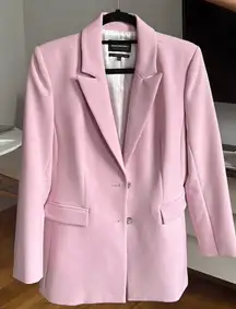 Baby Light Pink Oversized Slouchy Narrow Lapel Blazer