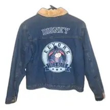 Eeyore Denim Faux Fur Jacket Size Medium