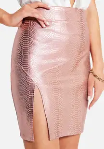 Rose gold Snake Print Pencil Skirt