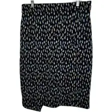 ANTHROPOLOGIE MAEVE Debra Faux Wrap Printed Pencil Skirt EUC Size12