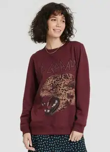 Urban Outfitters  Def Leppard Crewneck Sweatshirt Maroon XS