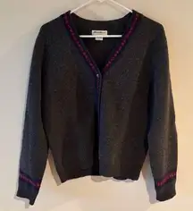 Eddie Bauer Womens Vintage 100% Lambswool Cardigan Button Down