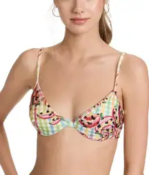 Farm Rio Banana Vichy Swim Bikini Top Womens Size‎ XS Summer Vacation NEW