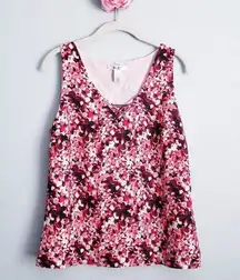 White House Black Market Printed Crisscross Double-Layer Shell