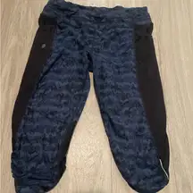 Athleta Blue and Black Patterned Leggings