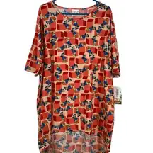 ularoe Disney Donald Duck Irma Tunic High Low Scoop Neck Shirt Size XL NWT #4695