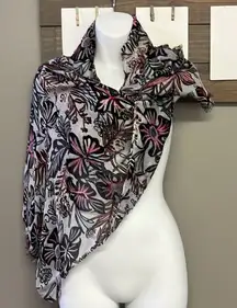 Vera Bradley Colorful Floral Rayon Soft Lightweight Scarf-Approx 72” by 26” NWT