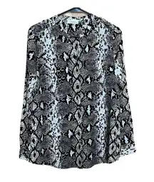 Women’s  snake skin print button down blouse workwear business wear