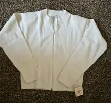 Vintage 80s Lightweight Knit Zip Up Athletic Jacket Oversized‎ Cropped Sz S