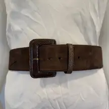 Oscar De La Renta Brown Suede Belt