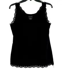 Christopher & Banks Layer-Your-Look Blank Lace Trim Tank Large