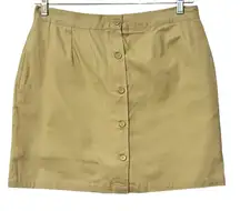 Allyson Whitmore Skort Womens Size 12P Tan Twill Button Up Zip Shorts Golf Casua
