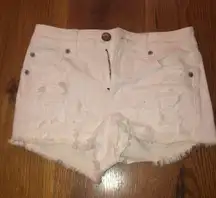 White  Jean Shorts