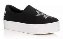 💖 Opening Ceremony Black Cici Varsity Platform Embroidered Sneaker