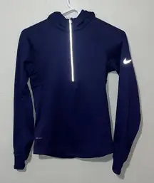 Nike Women's Dark Purple Hoodie with Reflective Zip