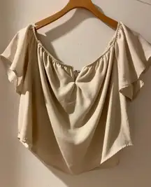Beige Off-Shoulder Top