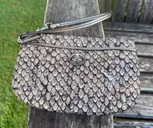 COACH Taylor Women's Gunmetal Snake Medium Wristlet F50106‎ W