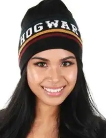 Officially Licensed Harry Potter Hogwarts Reversible Knit Black Gray Beanie-OS