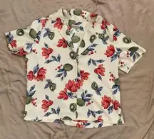 Vintage Fruit Print Button Down