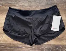 Lululemon Speed Up Shorts Low Rise 2.5” Lined Black Size 12 NWT