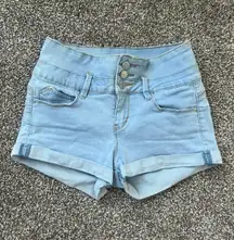 blue jean shorts