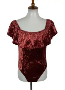 Band Of Gypsies Bodysuit Medium Red Off Shoulder Boho Festival Sexy