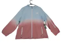 New Balance Women Colorblock Ombre Hooded Windbreaker Jacket Size 3X