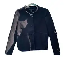 J.CREW BLACK AND NAVY BLUE TIPPED TWILL JACKET