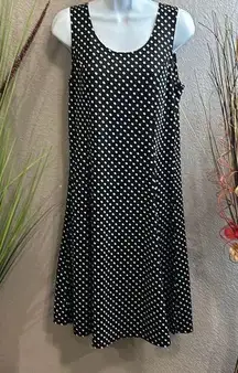 #41 Elementz petite black and white polkadot tank dress size petite medium