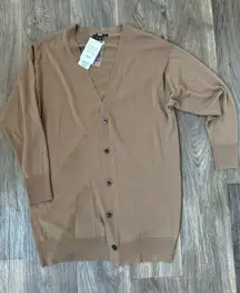 NWT Uniqlo Merino Wool Light Brown Cardigan 