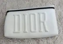 DIOR White Embossed Logo Makeup Cosmetic Bag Pouch Travel Case