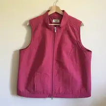 Raspberry Pink Quilted Sleeveless Collared Fall Winter Vest