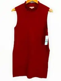 Laundry by Shelli Segal Ribbed Sleeveless Tunic Top Red Women’s Size Large NWT!