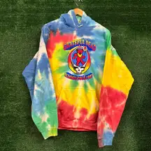 Grateful Dead Summer Tour 1987 Rock Band Tie-Dye Hoodie Size Extra Large