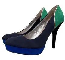 Nine & Co. Women's Multicolor Faux Suede Platform Stiletto Heels Size 8M