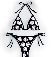 NWOT Hello Kitty Triangle String Bikini Set