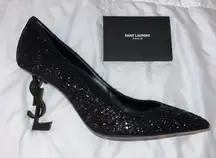 NEW Saint Laurent YSL 100% Authentic glitter heels‎ 👠