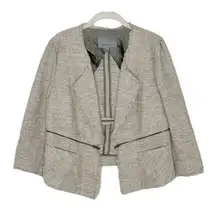 Classiques Entier Open Jacket Blazer Gray with Zipper Detail Sz‎ M L3