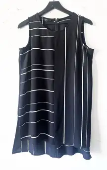 Alfani Black and White Stripes Tunic Women's Size 8